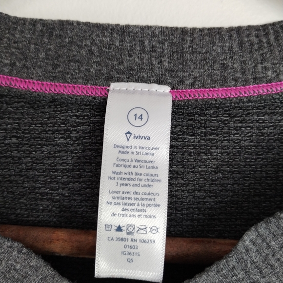 Lululemon Ivivva Swiftly Tech Shirt Size 14 Gray Long Sleeved - Picture 3 of 7